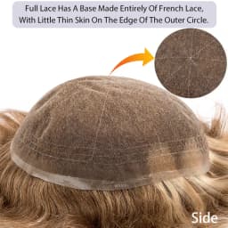 Full French Lace Base Male Hair Prosthesis Breathable Toupee For Men Human Hair Men's Wigs Capilar Hombre Blond Man Wig Systems