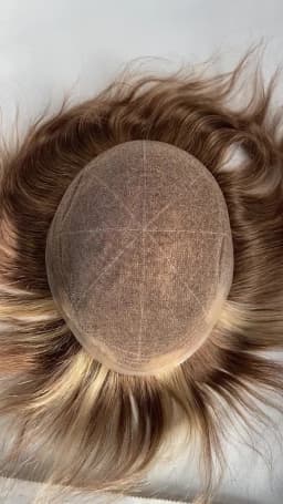 Full French Lace Base Male Hair Prosthesis Breathable Toupee For Men Human Hair Men's Wigs Capilar Hombre Blond Man Wig Systems