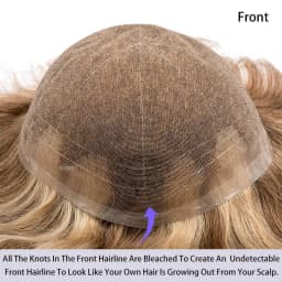 Full French Lace Base Male Hair Prosthesis Breathable Toupee For Men Human Hair Men's Wigs Capilar Hombre Blond Man Wig Systems
