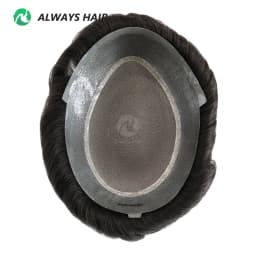 Cheap Durable Mono PU Wig Man Toupee Free Style Off Black Indian Human Hair Men's Capillary Prothesis 6x8 6x9 7x9 8x10