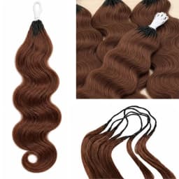 FRIZIRA Chocolate Brown Miracle Knots Crochet Human Hair Crochet Braids Body Wave Feather Crochet Human Hair Extensions