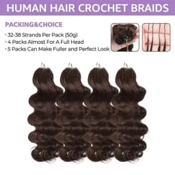 FRIZIRA Chocolate Brown Miracle Knots Crochet Human Hair Crochet Braids Body Wave Feather Crochet Human Hair Extensions