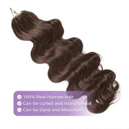 FRIZIRA Chocolate Brown Miracle Knots Crochet Human Hair Crochet Braids Body Wave Feather Crochet Human Hair Extensions
