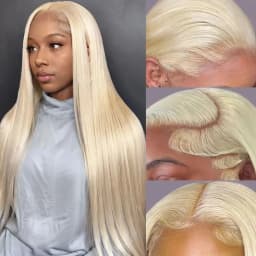 34 Inch Blonde Lace Front Wigs13x4 13x6 Human Hair 200% Density Natural Brazilian Bone Straight Lace Frontal Wig Pre Plucked With Baby