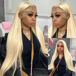 34 Inch Blonde Lace Front Wigs13x4 13x6 Human Hair 200% Density Natural Brazilian Bone Straight Lace Frontal Wig Pre Plucked With Baby