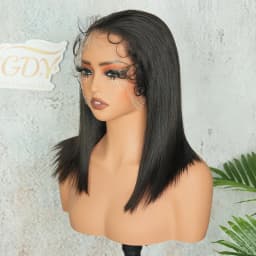 5x5 13x4 13x6 HD Lace Frontal Wig 100% Vietnamese Human Hair Double Drawn Bone Straight Short Bob Lace Wigs Pre-Plucked #1B
