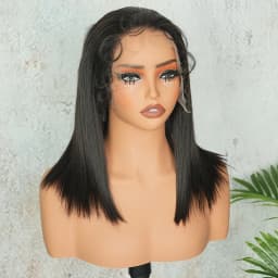 5x5 13x4 13x6 HD Lace Frontal Wig 100% Vietnamese Human Hair Double Drawn Bone Straight Short Bob Lace Wigs Pre-Plucked #1B