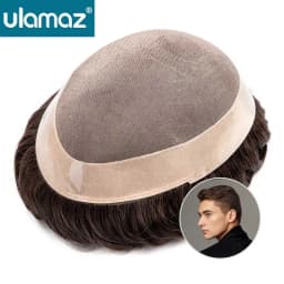 Fine Mono Wig Man Capillary Male Hair Prosthesis Durable Men's Wigs Human Hair Natural Toupee Wig For Man Hair System Wig Men