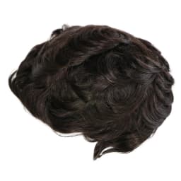 30mm Wave 1b50 1b80 White Gray Black Old Male Hair Prosthesis Natural Hairline Super Durable Thin Brown Poly Skin Base ManToupee
