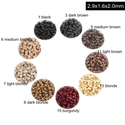 5000pcs Silicone Nano Rings 2.9x1.6x2.0mm Copper Micro Beads with Silicone Line 7 Color Options for Nano Tip Hair Extensions