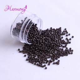 5000pcs Silicone Nano Rings 2.9x1.6x2.0mm Copper Micro Beads with Silicone Line 7 Color Options for Nano Tip Hair Extensions