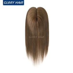 TP79 Lightweight Brazilian Human Hair Women Toppers 12" Size 4.5x5 Inch 110% Density Durable Hairpiece With 3 Clips For Women
