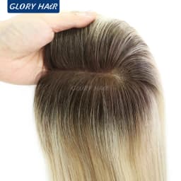 TP79 Lightweight Brazilian Human Hair Women Toppers 12" Size 4.5x5 Inch 110% Density Durable Hairpiece With 3 Clips For Women