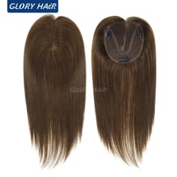 TP79 Lightweight Brazilian Human Hair Women Toppers 12" Size 4.5x5 Inch 110% Density Durable Hairpiece With 3 Clips For Women