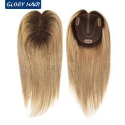TP79 Lightweight Brazilian Human Hair Women Toppers 12" Size 4.5x5 Inch 110% Density Durable Hairpiece With 3 Clips For Women
