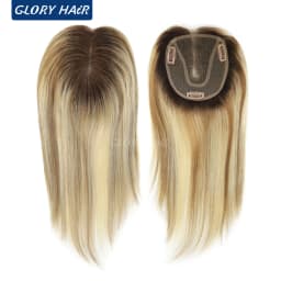 TP79 Lightweight Brazilian Human Hair Women Toppers 12" Size 4.5x5 Inch 110% Density Durable Hairpiece With 3 Clips For Women
