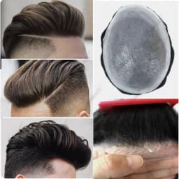 0.02mm Utra Thin Skin Disposable Natural Hairline Men Toupee 100%Human Hair Prosthesis Replacement System Units Hair Pieces 8*10