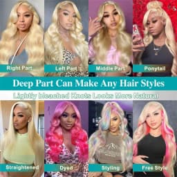 38 Inch Blonde 613 Body Wave Human Hair Wig 13x6 Hd Lace Frontal Wigs 613 Colored Human Hair Lace Front Closure PrePlucked Wig