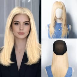 Soft Glueless 24'' Silky Straight 613# Blonde 6x6 Silk Base Jewish 100% Human Hair Wig Baby Hair European Hair Preplucked