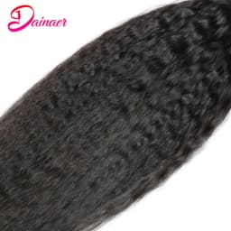 Kinky Straight Hair Bundles 100% Human Hair Weave Bundles 4 PCS Virgin Hair Brazilian Yaki Natural Hair Extensions Thick End