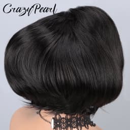 4X4 Closure BOB Wig Straight Human Hair Short Bob Natural Black Brazilian Remy Hair Pre Plucked Bleached Knots Ready to Wear