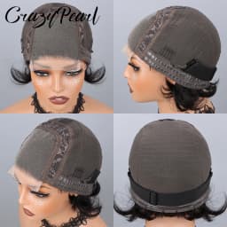 4X4 Closure BOB Wig Straight Human Hair Short Bob Natural Black Brazilian Remy Hair Pre Plucked Bleached Knots Ready to Wear