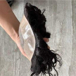 20mm Curly Toupee for Men 8”x6” Euro Virgin Human Hair Replacement Systems Men's Hairpieces Mono Lace Top with Durable PU Around