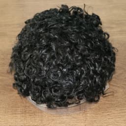 20mm Curly Toupee for Men 8”x6” Euro Virgin Human Hair Replacement Systems Men's Hairpieces Mono Lace Top with Durable PU Around