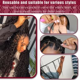 Miracle Knots Knotless Crochet Human Hair Extensions Pre Separated Pre Fluffed Deep Curly Deep Wave Feather Line Hair Pre Looped With String Reusable Bulk Hair For Boho Invisible Braids 60G/pack For Women