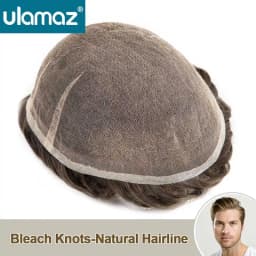 Natural Hairline Man Wig Clear Swiss Lace Toupee Invisible Male Hair Prosthesis Real Hair Bleach Knot Wigs For Men Full Lace Wig