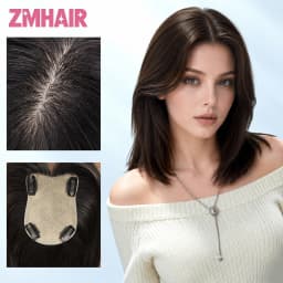 Silk Base Straight Hair Clips Toppers For Women Natural Looking Remy Human Hair Topper With Clips Breathable Hairpieces Systems