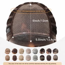 MONO Glueless Bob Wig for Women Ash Brown Highlight Synthetic Hair Middle Part Natural Scalp Lightweight Breathable