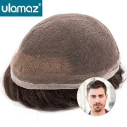 Bleach Knots Lace Front Male Hair Prosthesis Man Wig Human Hair French Lace Toupee Wigs For Man Full Lace Hair System Men's Wigs