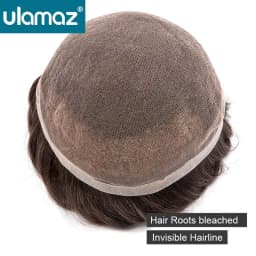 Bleach Knots Lace Front Male Hair Prosthesis Man Wig Human Hair French Lace Toupee Wigs For Man Full Lace Hair System Men's Wigs