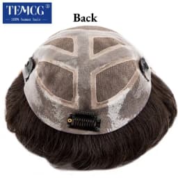 Men's Clip-On Hair Mono & Pu With Lace Front Durable For Male Hair Prosthesis Natural Human Hair Toupee Men Wig Exhaust Systems