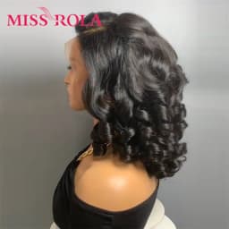 Miss Rola 12A Remy 5X5&13X4 Bouncy Curly Pixie Cut Lace Front Human Hair Wigs Transparent Lace Brazilian Hair Wig 99J Highlight