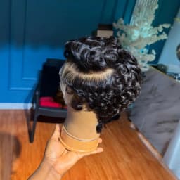 Pixie Cut Lace Front Human Hair Wigs 13X4 Lace Frontal Wigs Short Layered Pixie Cut Curly Wigs