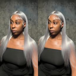 13x6 Silver Gray Lace Frontal Wigs For Women Bone Straight Grey Lace Front Human Hair Wigs Pre Plucked Hairline with Baby Hair 220% Density 38 40 42 inch