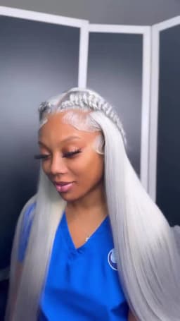 13x6 Silver Gray Lace Frontal Wigs For Women Bone Straight Grey Lace Front Human Hair Wigs Pre Plucked Hairline with Baby Hair 220% Density 38 40 42 inch