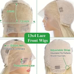 613 Orange Human Hair Wigs Straight Bob 13x4 Lace Front Wigs With Baby Hair PrePluck  Blonde Yellow For Women