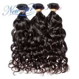 New Star Brazilian Natural Wave Virgin Human Hair 3 Bundle Thick Extension Intact Cuticle Unprocessed Water wave Hair Weaving