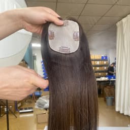 10x12cm Human Hair Topper with Silk Base 40cm Straight Clip in Hairpiece for Women Natural Scalp Simulation Thinning Hair Toupee