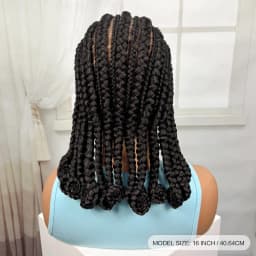 Full Lace Braided Wigs Synthetic Natural Cornrow Braids Wig Handmade Bantu Braiding Hair Wigs with Baby Hair for Black Women