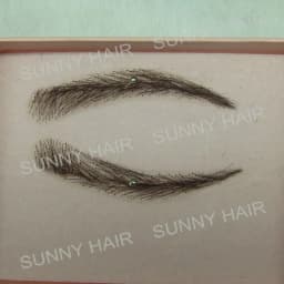 EB015 invisible swiss lace relastic hand made human hair false eyebrow DARK brown color