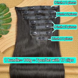 Raw Virgin Clip In Hair Extensions Human Hair Vietnamese Straight Clip In Natural Black Clip Ins Unprocessed Hair 100g 7Pcs/Set