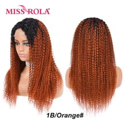 Miss Rola Brazilian Human Hair Curly Wigs 180% Density 4x4 Lace Closure Wig Kinky Curly Hair Wig Remy Pre Plucked With Baby Hair
