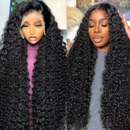 360 HD Full Lace Frontal Wigs Human Hair 200 Density Natural Colored Deep Curly Wave Lace Front Wigs 50 52 Inch Long Remy Hair