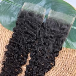 4x6 Real HD Lace Closure Burmese Curly Human Hair Preplucked Bleached Knots Invisible Lace #1B Natural Color Raw Virgin Hair