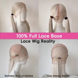Full Lace Wig 22" Platinum Blonde Synthetic Hair White Silver Blonde Glueless Cosplay Festival Party Wigs Unisex HandTied Heat