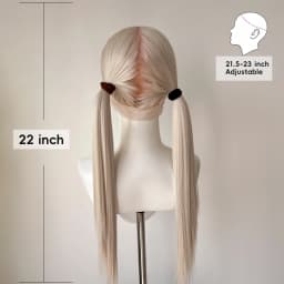 Full Lace Wig 22" Platinum Blonde Synthetic Hair White Silver Blonde Glueless Cosplay Festival Party Wigs Unisex HandTied Heat